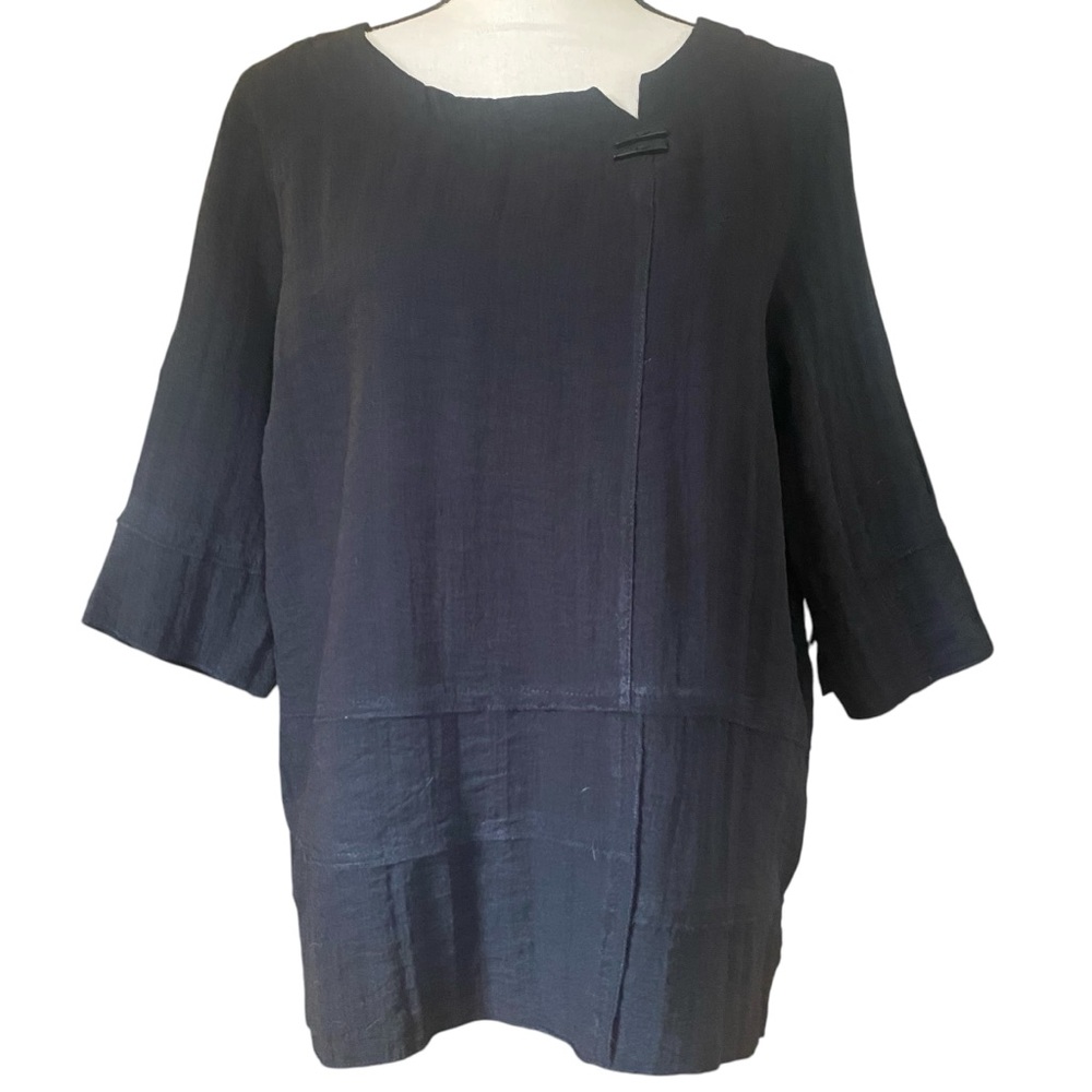 peck & peck women’s black tunic top 3/4” sleeve (M)